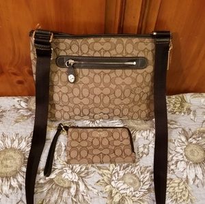 Coach crossbody purse with matching wallet
